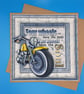 Motorbike Birthday Card, 8x8inches, 20x20cms 