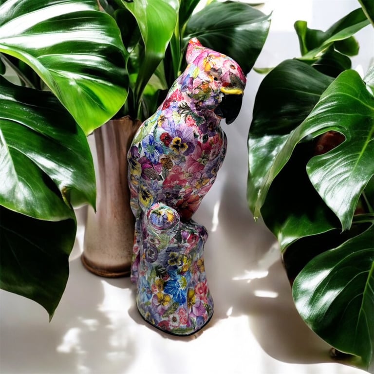 Hand Decorated Ceramic Parrot Pet Owners Gift