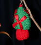 Hand Knitted Christmas Tree Keyring - Image 1