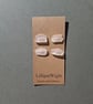 Set of four frosted white sea glass buttons - Image 3