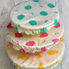 Reusable bowl covers - set of three in fruity designs