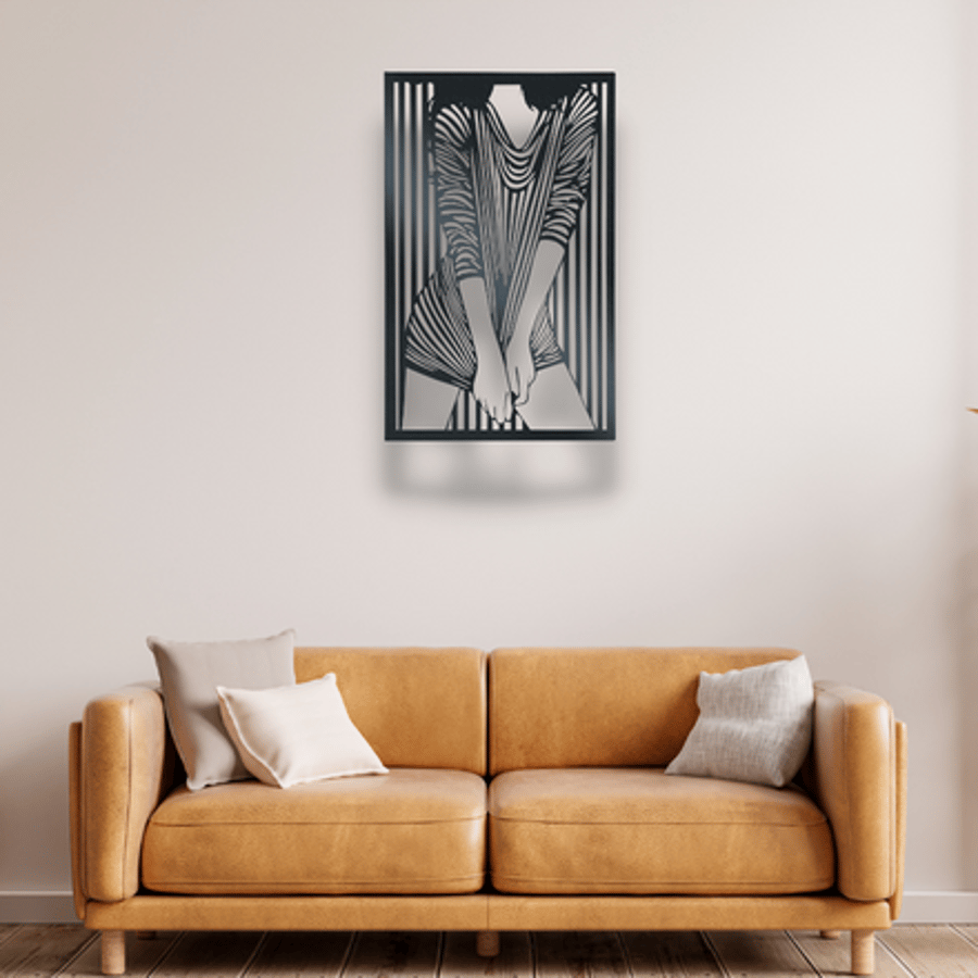 Lady in Dress  Metal Wall Art