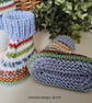 Designer Pure Merino Wool Booties & Hat Set 0-3 size mths  - Image 4