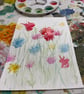 Pack of 5 Wildflowers Watercolour Printed Greeting Cards Notelets - Image 4
