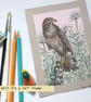 Buzzard original bird art, bird drawing, wall art - Image 6