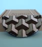 Large grey green necklace with geometric pattern ceramic bib necklace  - Image 5