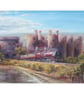 Steam Railway Greeting Card-Fine Art Train Card-LMS Steam Loco-Conway Castle