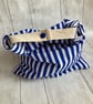 Bread bag  lined with PUL. Medium size, reusable and washable. Blue stripes. - Image 3