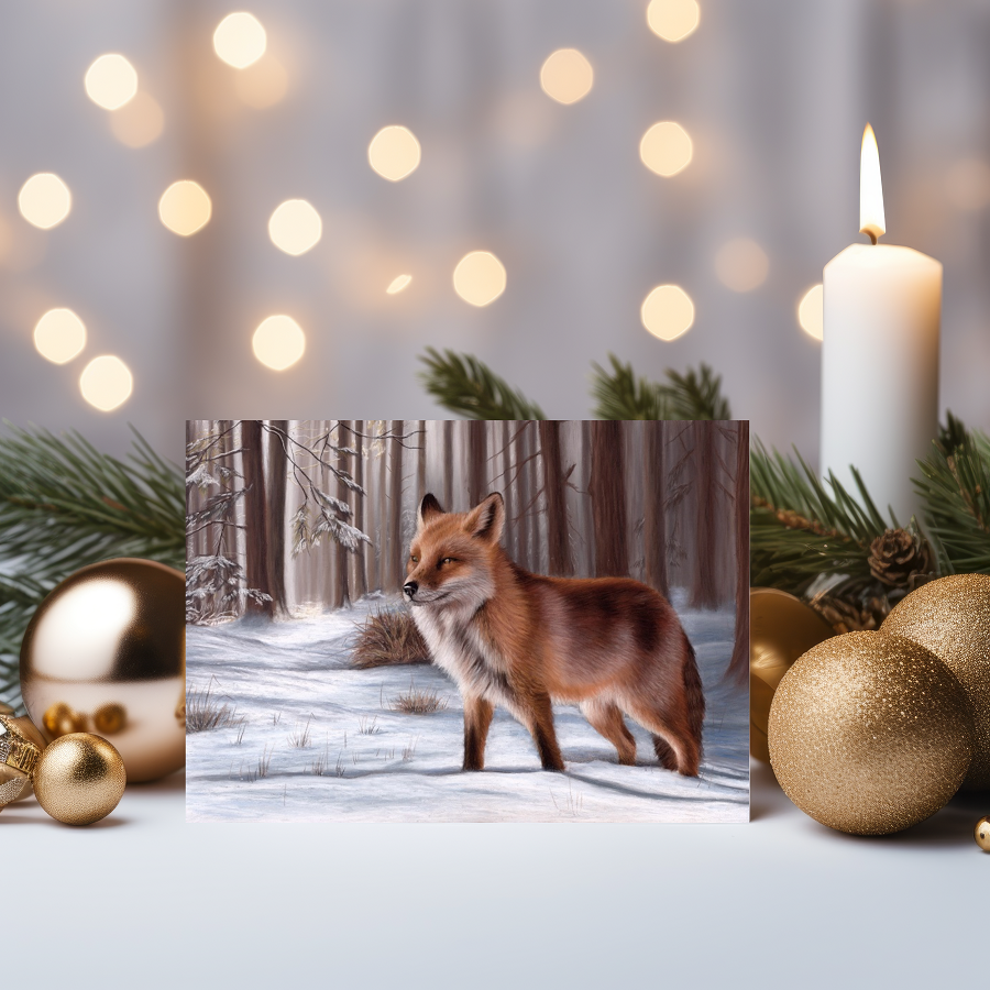 Christmas Card. Winter Fox