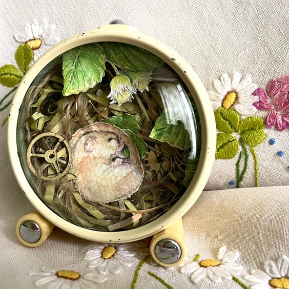 Original 'I'm Only Sleeping' mixed media art assemblage