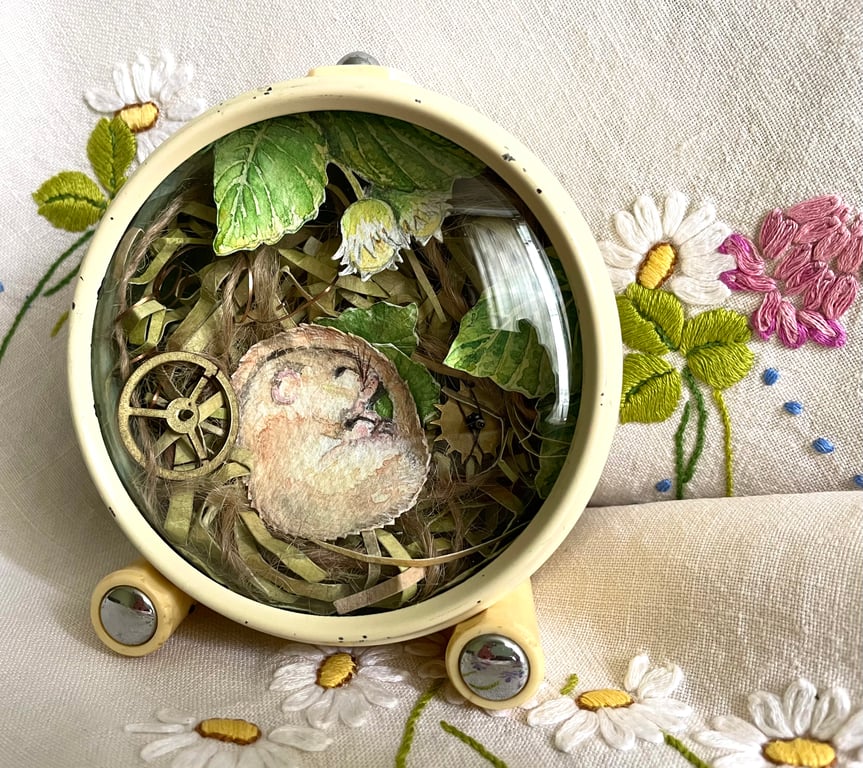 Original 'I'm Only Sleeping' mixed media art assemblage