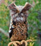 Needle felt owl, collectable animal sculpture ornament or decoration - Eagle Owl