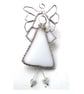 Angel Star Suncatcher Stained Glass White Handmade 023 - Image 4