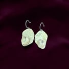 Brass Freeform Earrings, Sterling Silver Earwires