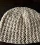 Chunky Crocheted Beanie Hat for Adults in Beige, Biscuit, Fawn Colour. - Image 2