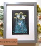 Three Cabbage White Butterflies original wall art, small drawing - Image 8