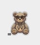 Funny Vinyl Die Cut Sticker For Adults - Cute Teddy Bear With Scarf