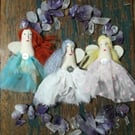 Art doll, mini angel, peace, luck doll, wish doll, magical altar creation