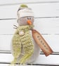Handmade One of a Kind Primitive Snowman Decoration Free Standing - Image 5
