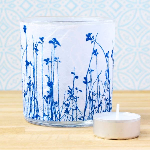 Meadow Cyanotype candle tealight holder Seconds Sunday