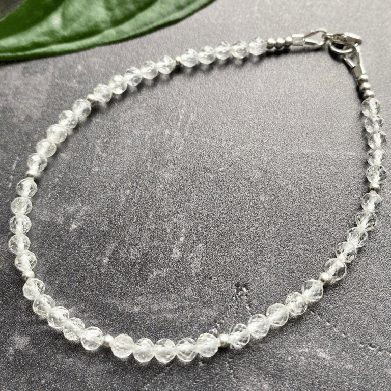 White Topaz & Silver Stacking Bracelet