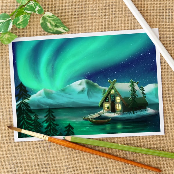 Remote Aurora Borealis Fine Art Giclee Print