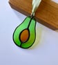 Stained glass avocado suncatcher