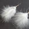 White Marabou Feathers Earrings - MARABOU FEATHERS