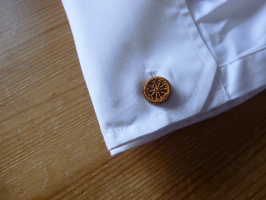 Dorset Button Cufflinks, Golden Brown