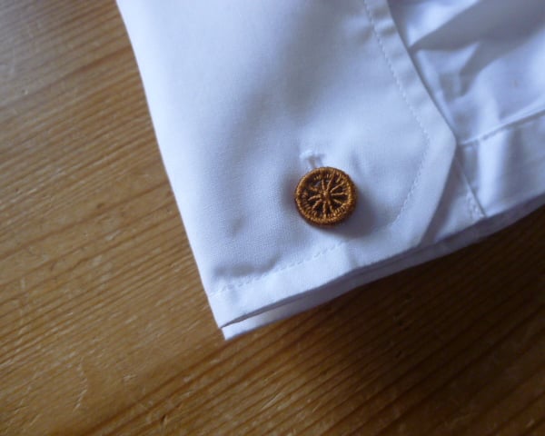 Dorset Button Cufflinks, Golden Brown