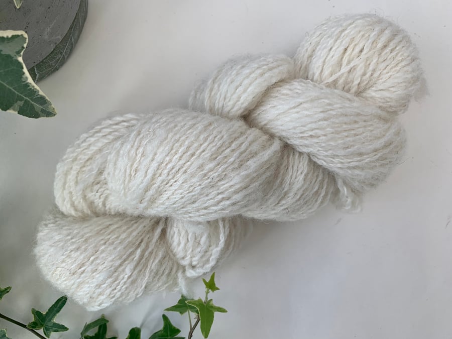 Hand spun rare breed portland wool, yarn. 