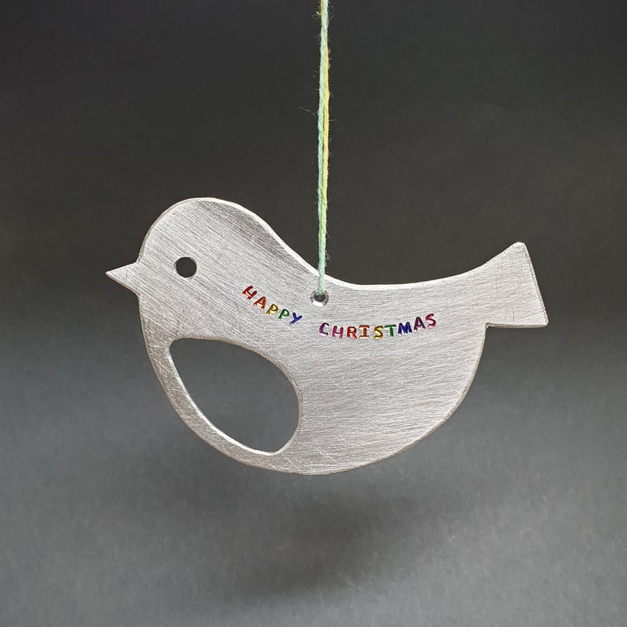 Personalisable Pewter Robin Hanging Decoration 