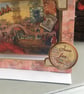 China scene suitcase greetings card. - Image 2