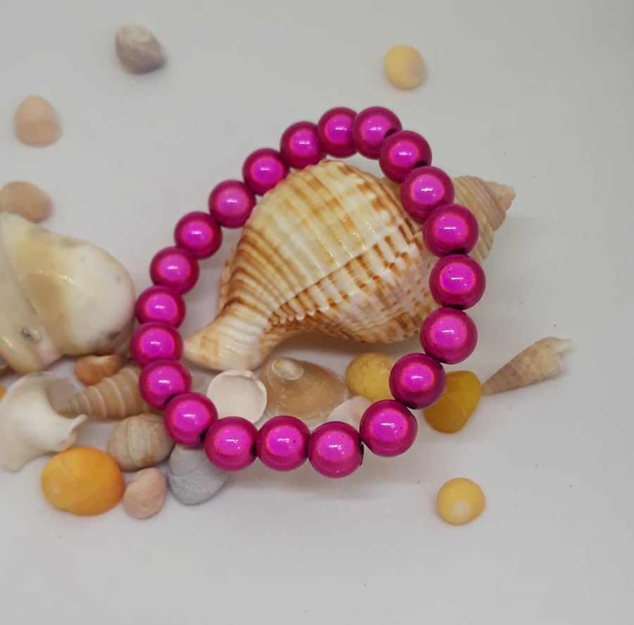BR289 Pink miracle bead bracelet