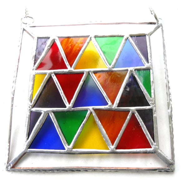 Triangles Stained Glass Suncatcher Rainbow 