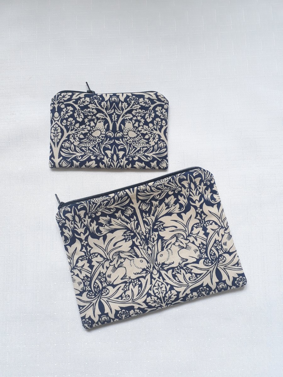 William Morris make up bag and purse set,  cosmetic bag, make up storage