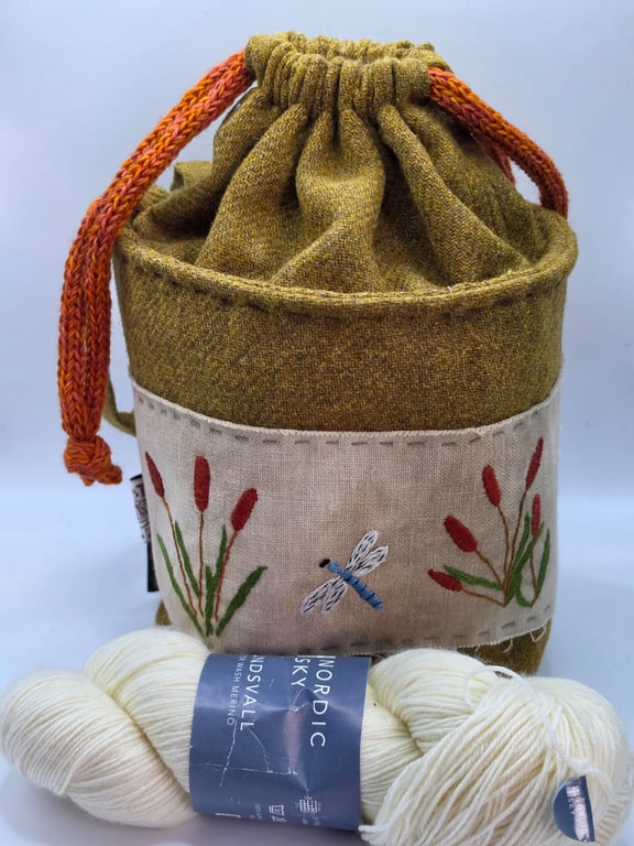 Hand Embroidered Project Bag 