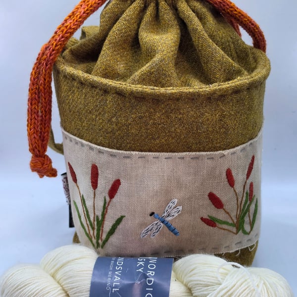 Hand Embroidered Project Bag 