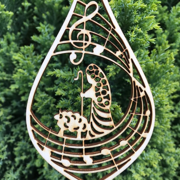 Christmas carol decoration - While Shepherds Watched