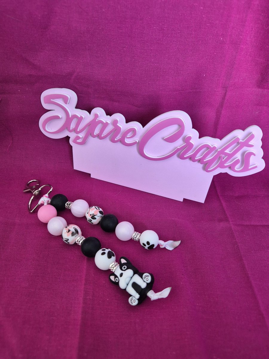 French Bulldog Beaded Handmade Charm   