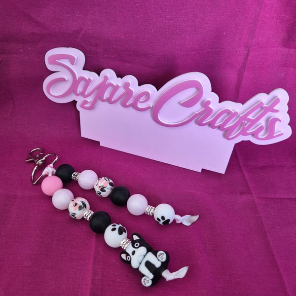 French Bulldog Beaded Handmade Charm   