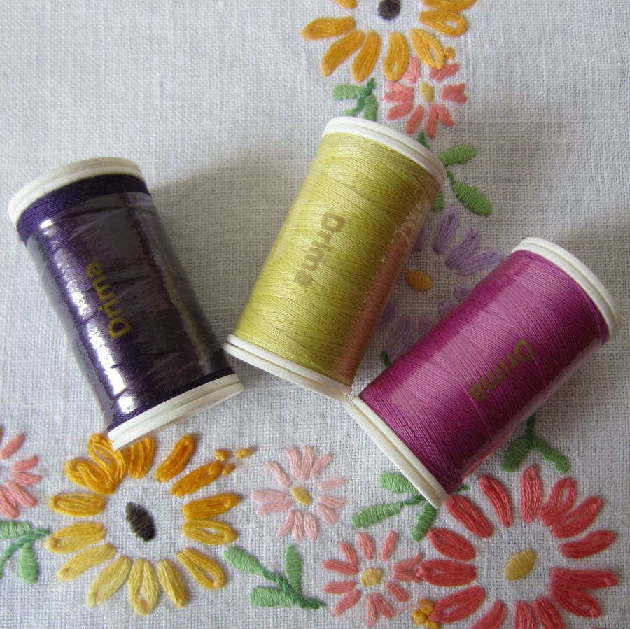 3 Reels of Coats Drima 100m Sewing Thread