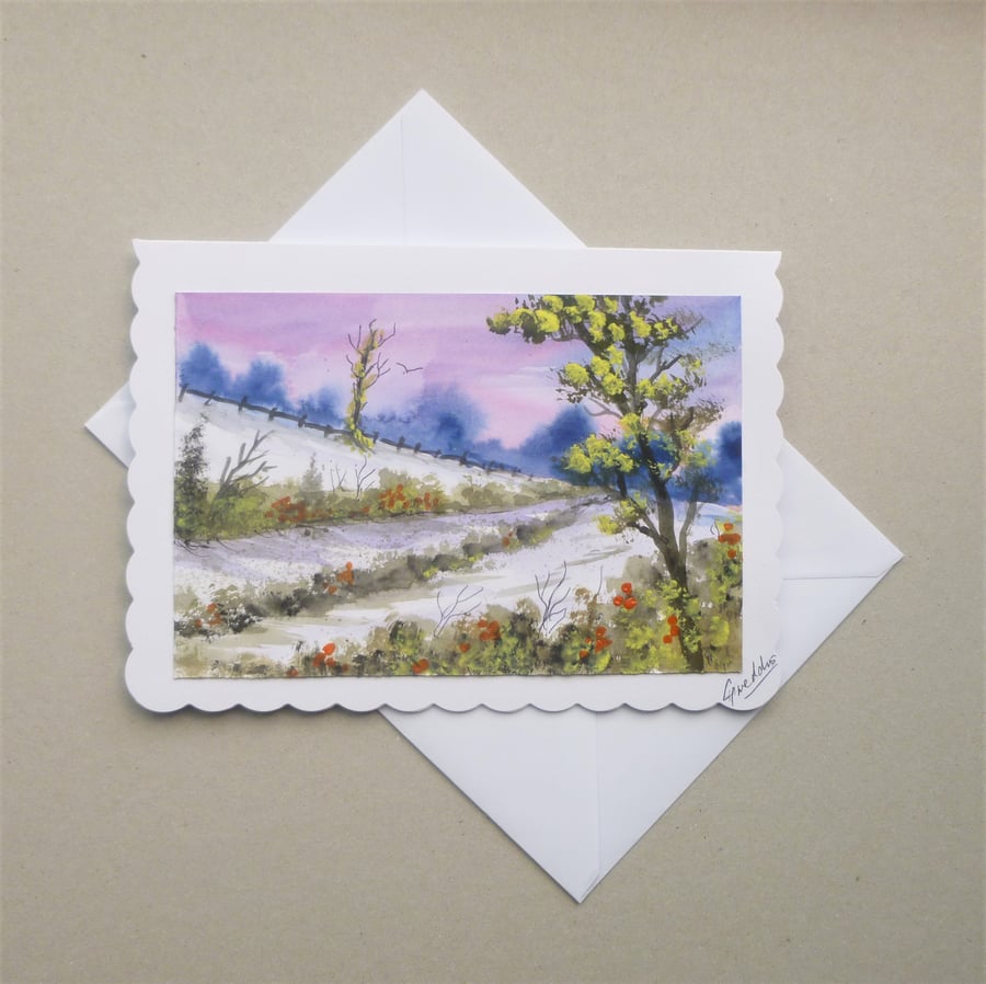 landscape greetings card original art ( ref F 541,G3 )