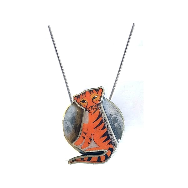 Amazing statement Tiger and moon William Blake Resin Necklace by EllyMental