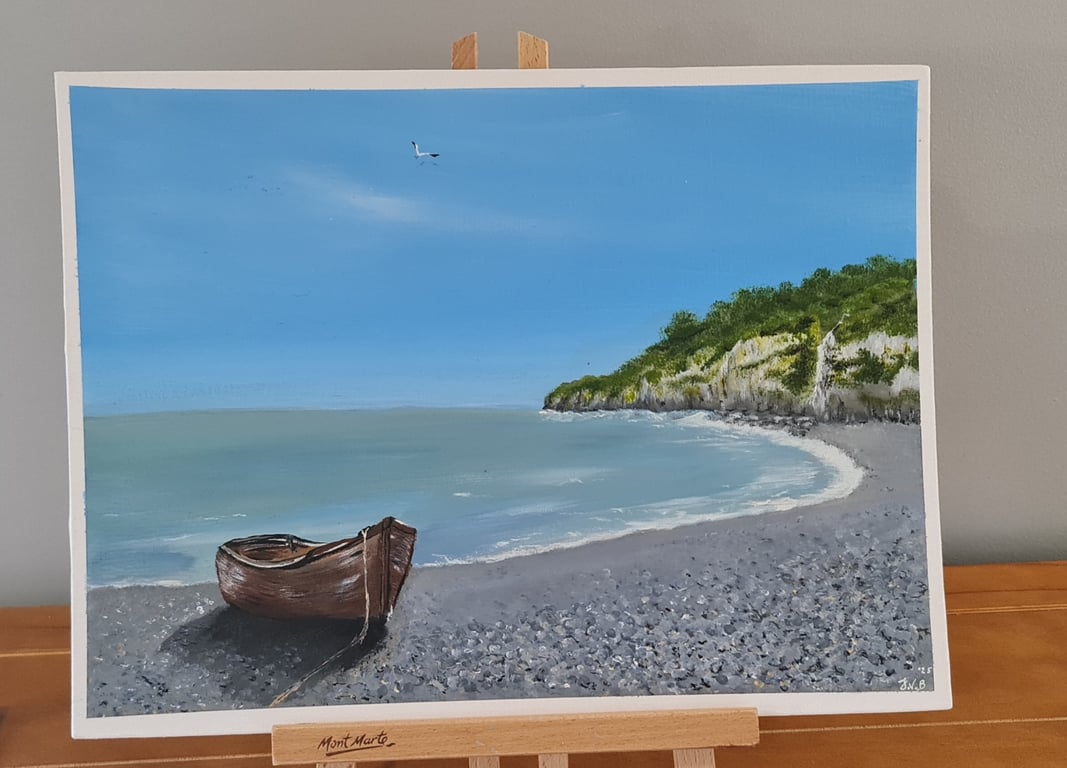 Beer, Devon. An original painted on a canvas panel in acrylics 