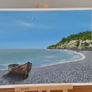 Beer, Devon. An original painted on a canvas panel in acrylics 