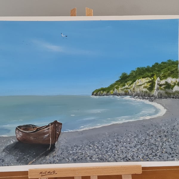 Beer, Devon. An original painted on a canvas panel in acrylics 