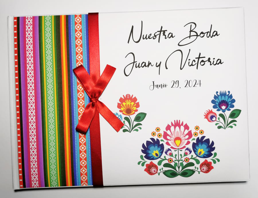 Mexican fiesta wedding guest book, fiesta birthday book, mexican fiesta gift