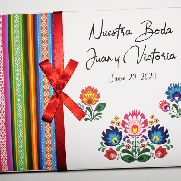 Mexican fiesta wedding guest book, fiesta birthday book, mexican fiesta gift