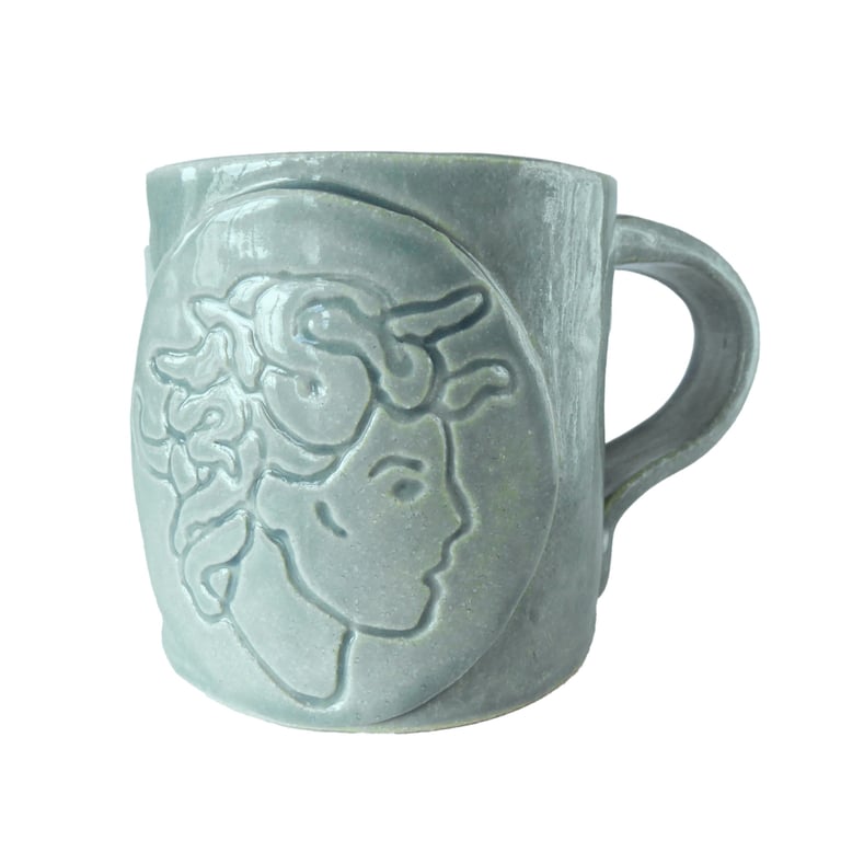 Medusa Art Mug - Hand Built Stoneware Pottery